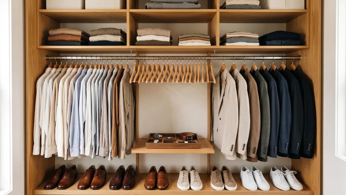 Men's Closet Organization Ideas: A Practical System for Shirts, Shoes and Gear