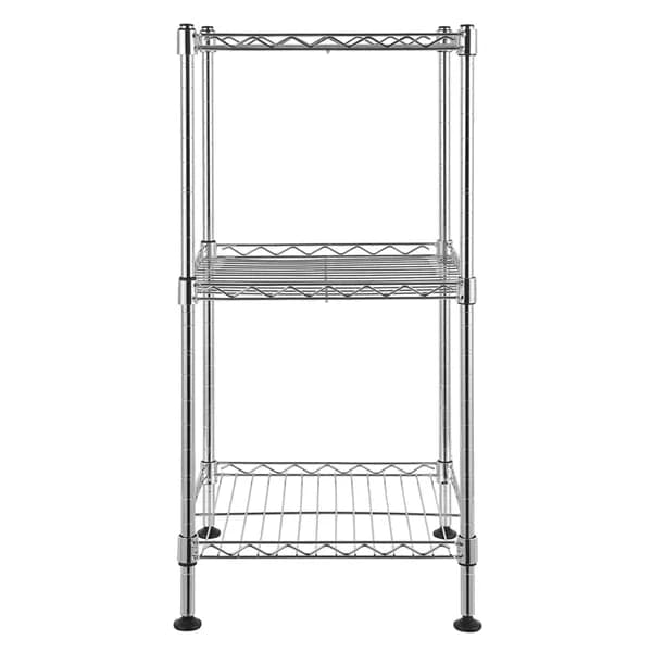 Material detail: 3-Tier Wire Shelving Rack, 11.8 x 11.8 x 23.6 in., Chrome for home organizers and home decor from Sesoris