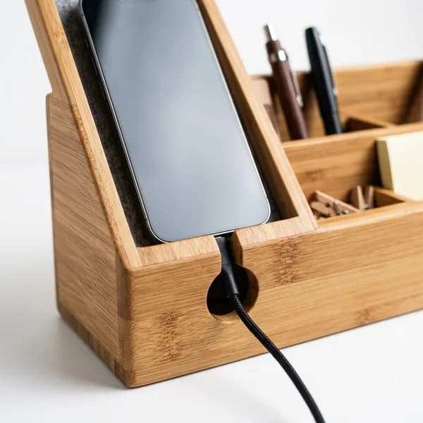 Product detail: Bamboo Desk Organizer for home organizers and home decor from Sesoris
