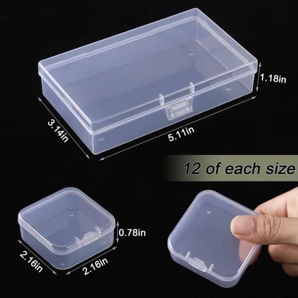 Product detail: Clear Plastic Storage Boxes with Lids, 24 Pack for home organizers and home decor from Sesoris