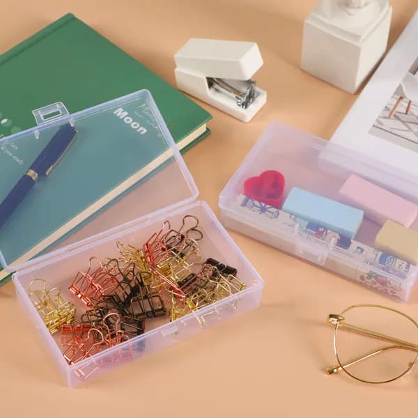 In-use view: Clear Plastic Storage Boxes with Lids, 24 Pack for home organizers and home decor from Sesoris