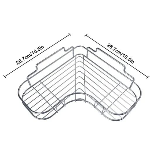 In-use view: Corner Shower Caddy, Stainless Steel for home organizers and home decor from Sesoris