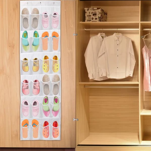 Material detail: Over-the-Door Shoe Organizer, 24 Clear Pockets for home organizers and home decor from Sesoris