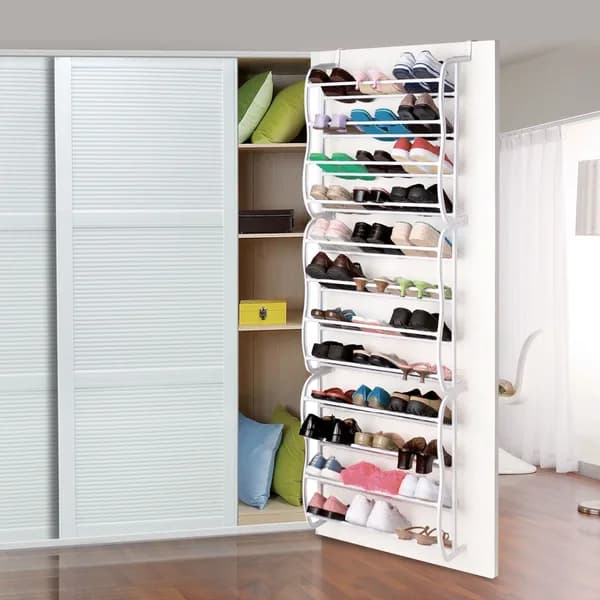 Material detail: Over-the-Door Shoe Rack, 12 Tiers, 36 Pairs, White for home organizers and home decor from Sesoris