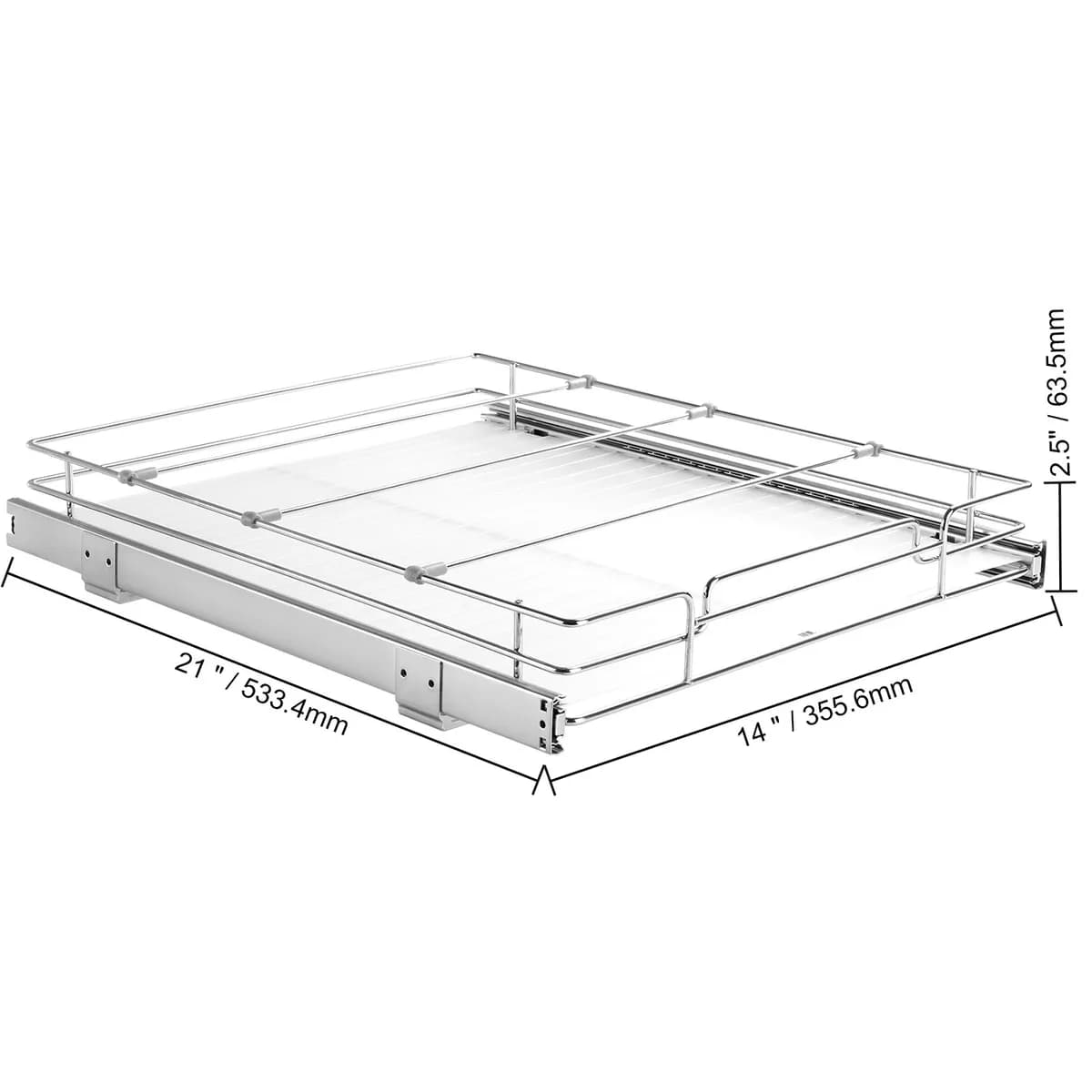 In-use view: Pull-Out Cabinet Organizer, 14 in. Wide for kitchen essentials and kitchen storage from Sesoris