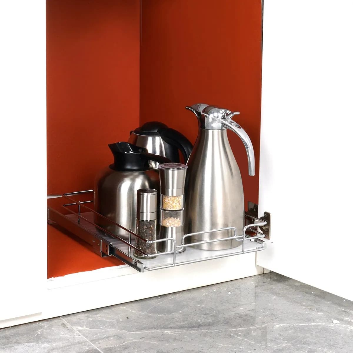 Product detail: Pull-Out Cabinet Organizer, 11.5 in. Wide for kitchen essentials and kitchen storage from Sesoris