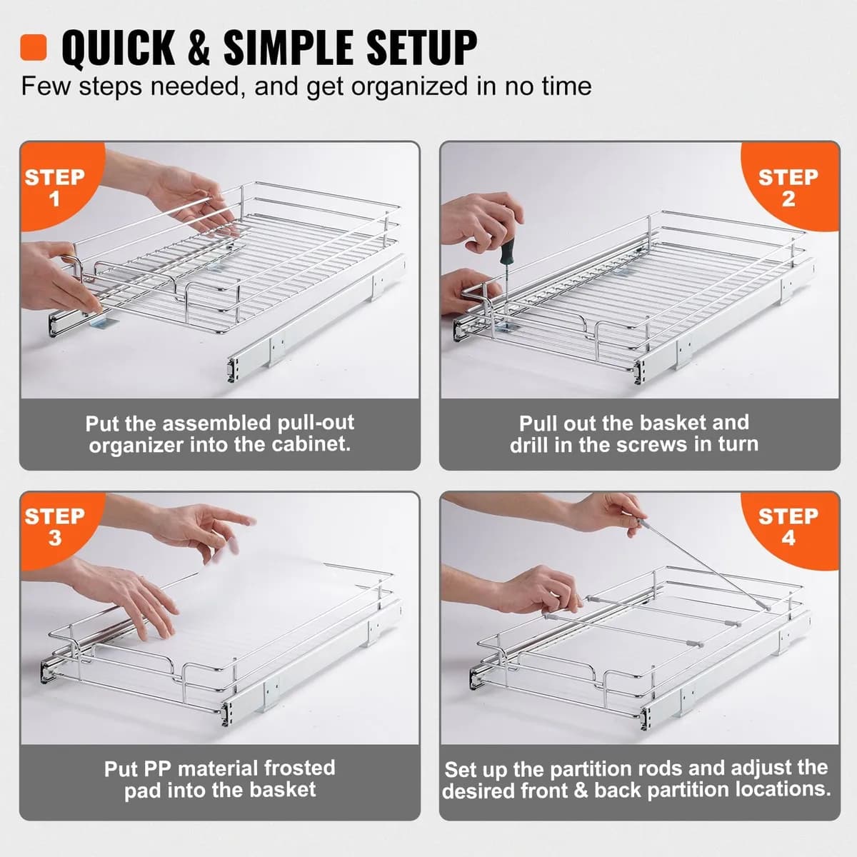 Material detail: Pull-Out Cabinet Organizer, 11.5 in. Wide for kitchen essentials and kitchen storage from Sesoris