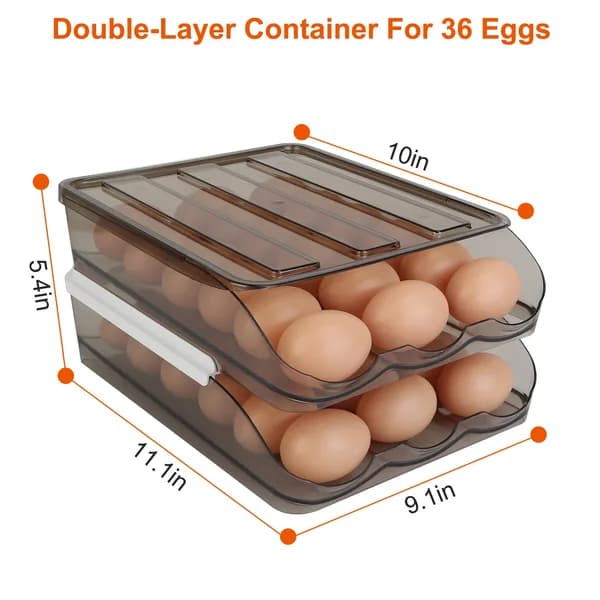 Product detail: Double-Layer Rolling Egg Holder, 36 Eggs for kitchen essentials and kitchen storage from Sesoris