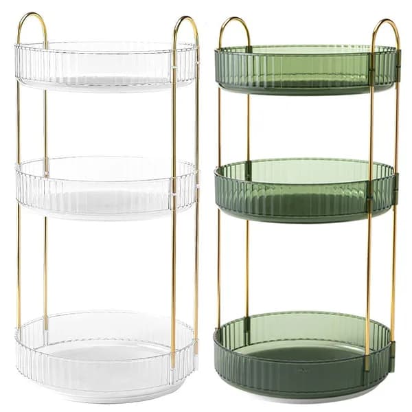 In-use view: 3-Tier Rotating Makeup Organizer, Green for home organizers and home decor from Sesoris