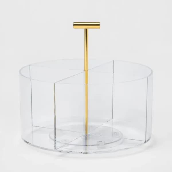 Product detail: Round Acrylic Desk Organizer, 4 Compartments for home organizers and home decor from Sesoris