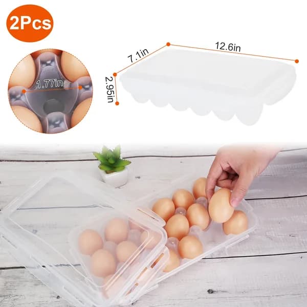In-use view: Stackable Egg Holders with Lids, 18 Eggs Each, Set of 2 for kitchen essentials and kitchen storage from Sesoris