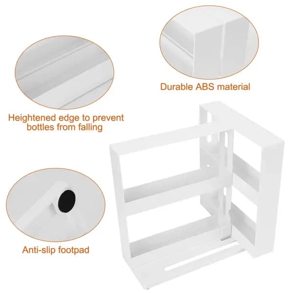 Front view: Swivel Cabinet Spice Rack, Holds 20 Bottles, White for kitchen essentials and kitchen storage from Sesoris