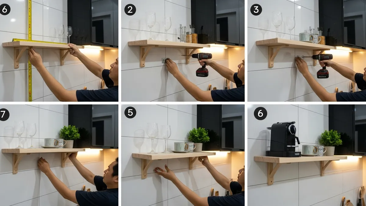 Proses instalasi dan pemasangan mini bar dapur step by step