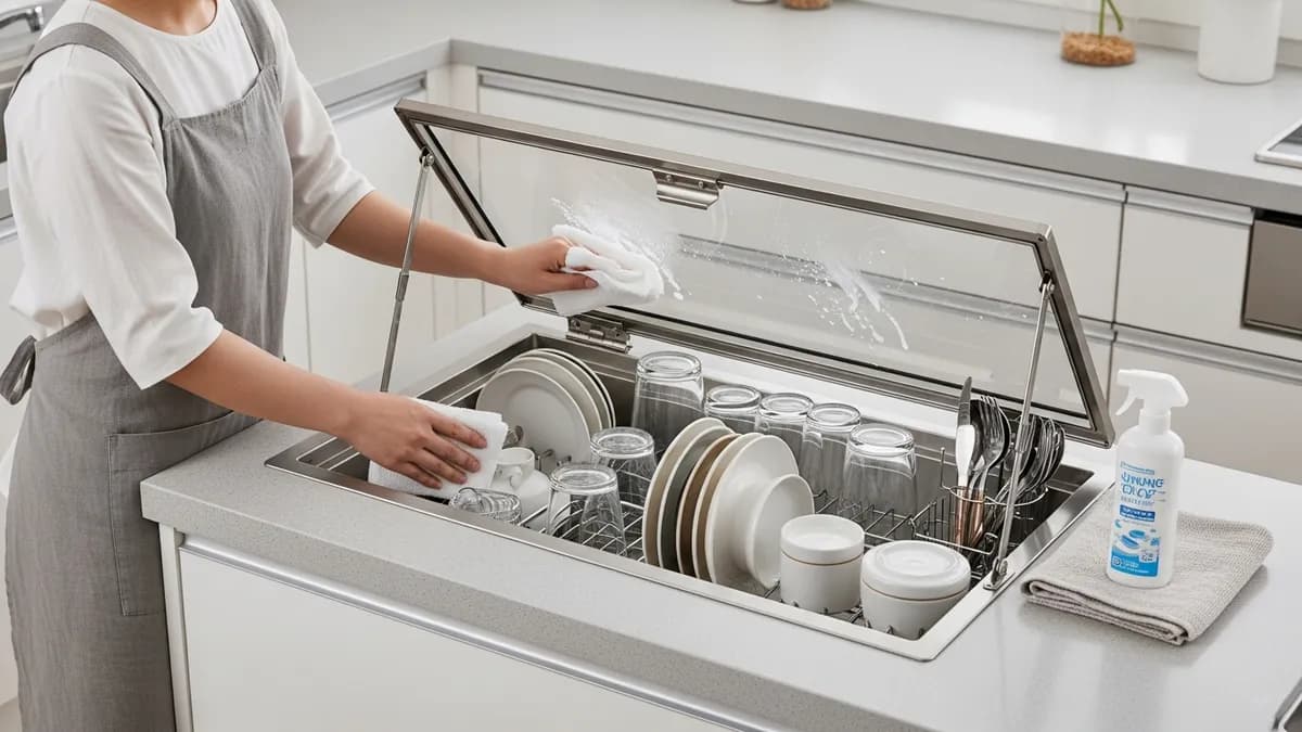 Proper maintenance and cleaning of enclosed minimalist dish rack