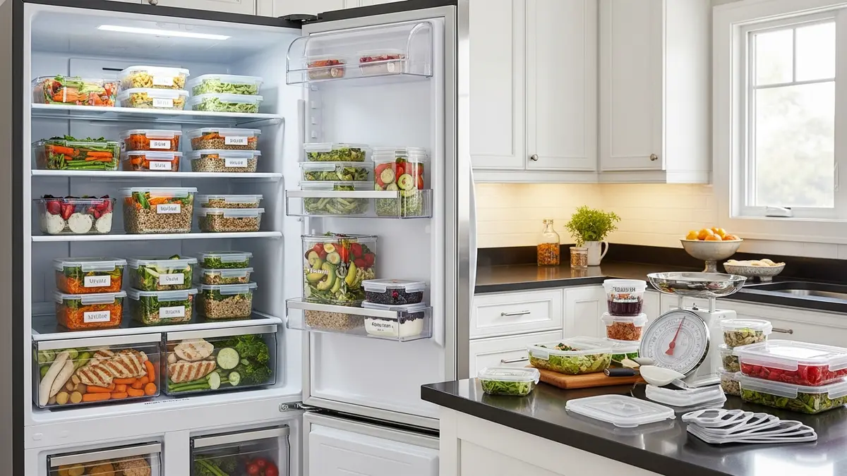 Meal prep food containers and storage solutions for healthy eating and portion control