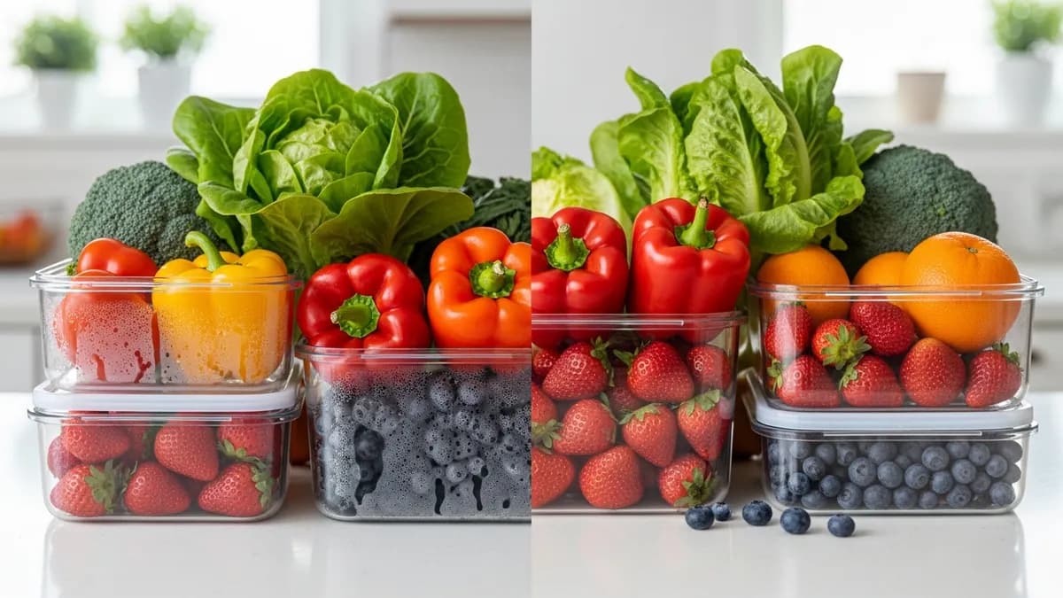 Food freshness comparison using airtight storage containers