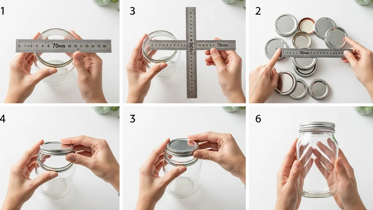 Tutorial showing how to measure glass containers for replacement lids
