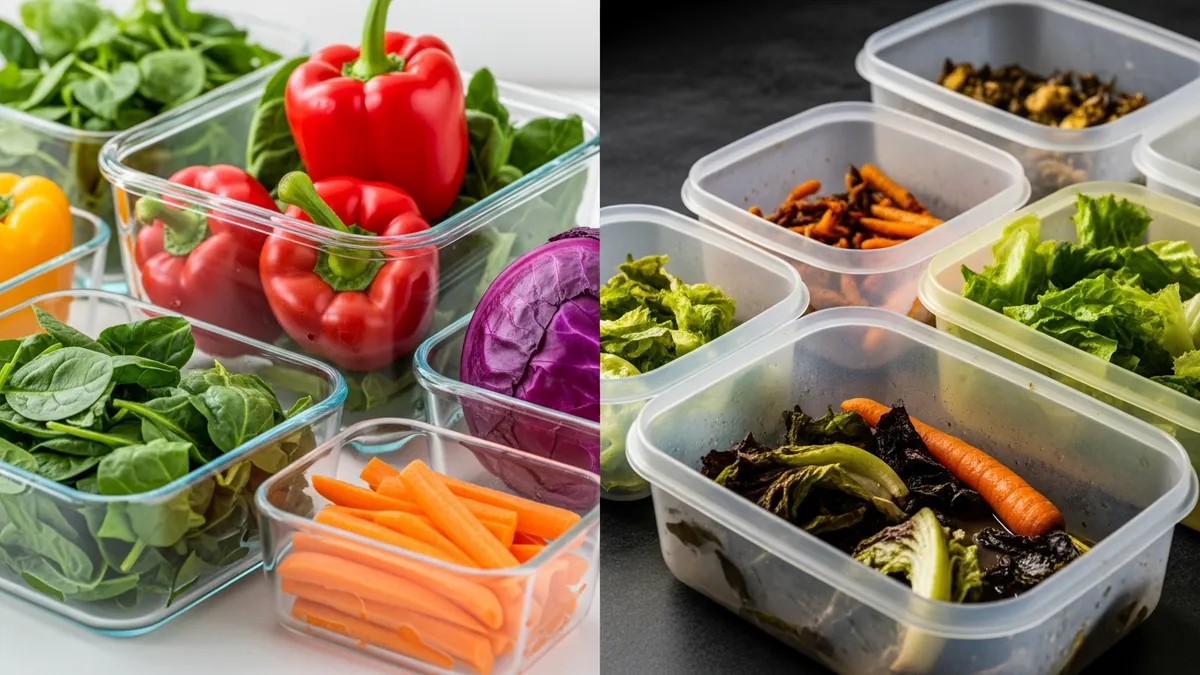 Comparison of food freshness in glass storage containers with lids versus other storage methods