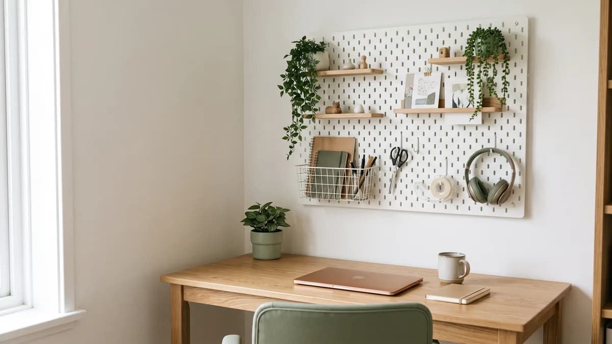 Home Office Wall Organization Systems: Pegboards, Rails, Grids and Shelves