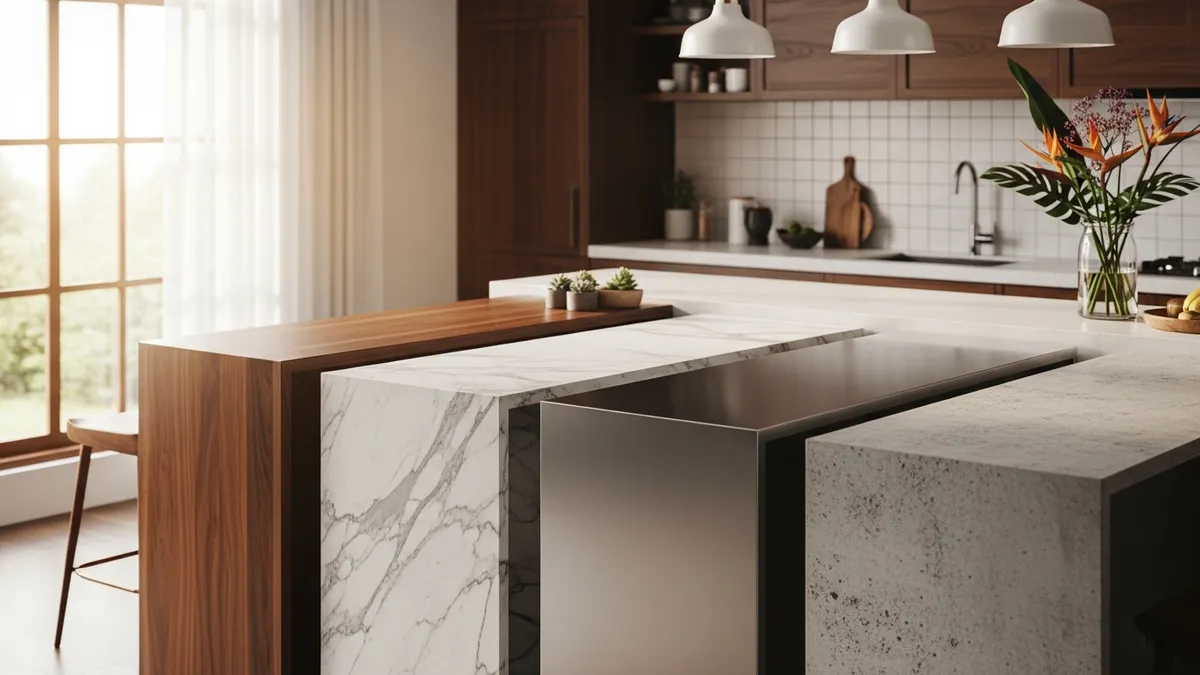 Different kitchen bar materials and combinations for modern homes