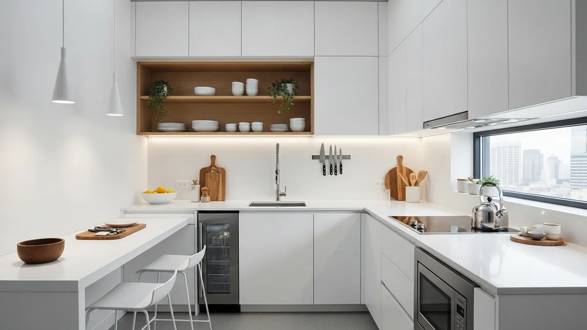 Small modern minimalist kitchen set design for compact spaces