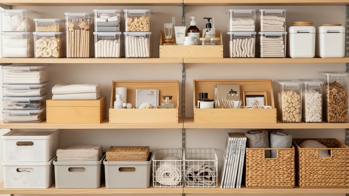 Minimalist storage containers and organization solutions for home use