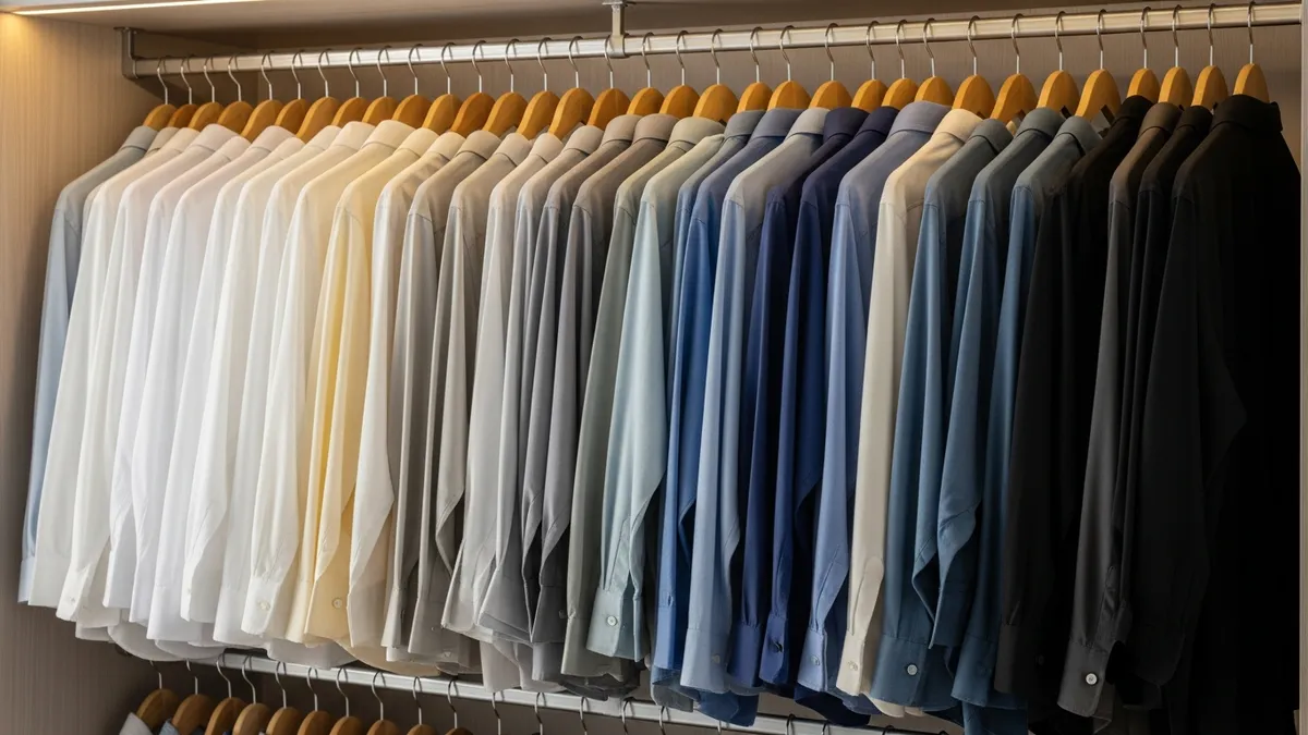 Closet hanging organization system with multiple rods and cascading hangers for maximized storage