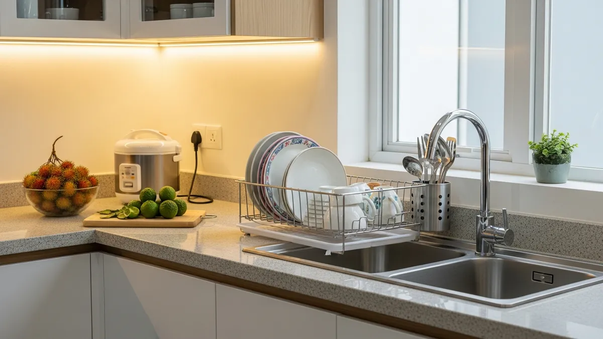 Cara pemasangan rak piring yang benar di dapur modern Indonesia