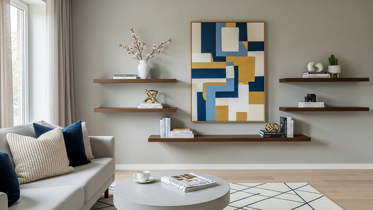 Statement wall decor ideas for aesthetic living room design