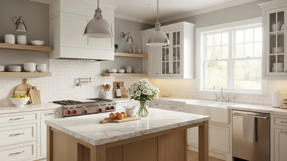 Kitchen color combinations showing neutral palette for beautiful functional kitchen design
