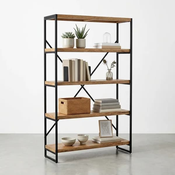 Main product photo: Industrial Minimalist Bookshelf for home organizers and home decor from Sesoris