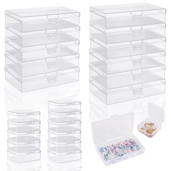 Main product photo: Clear Plastic Storage Boxes with Lids, 24 Pack for home organizers and home decor from Sesoris