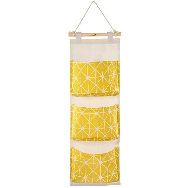 Main product photo: Hanging Wall Organizer, 3 Pockets, Yellow for home organizers and home decor from Sesoris
