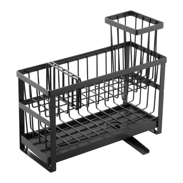 Main product photo: Sink Caddy with Brush Holder and Drain Spout, Black for kitchen essentials and kitchen storage from Sesoris