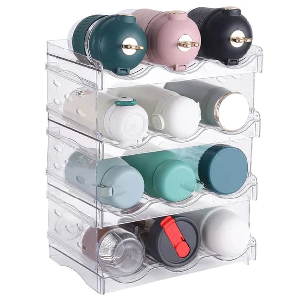 Main product photo: Stackable Water Bottle Organizer, 4 Tiers, 12 Bottles for kitchen essentials and kitchen storage from Sesoris