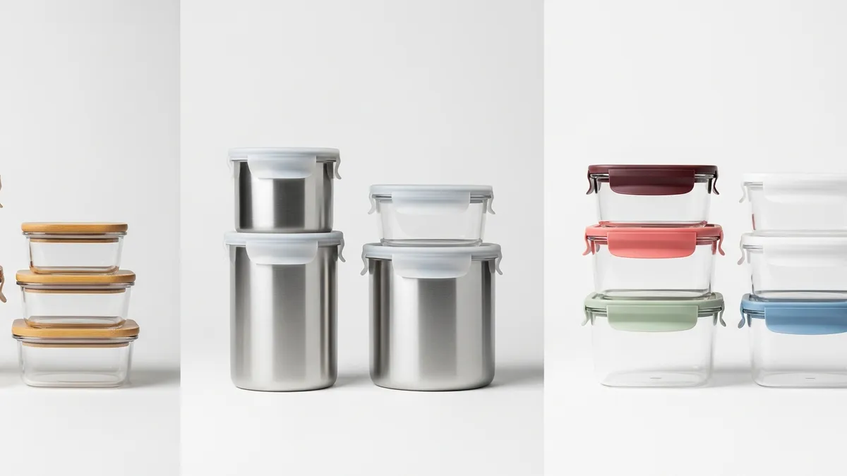 Comparison of glass, stainless steel, and BPA-free plastic food storage containers