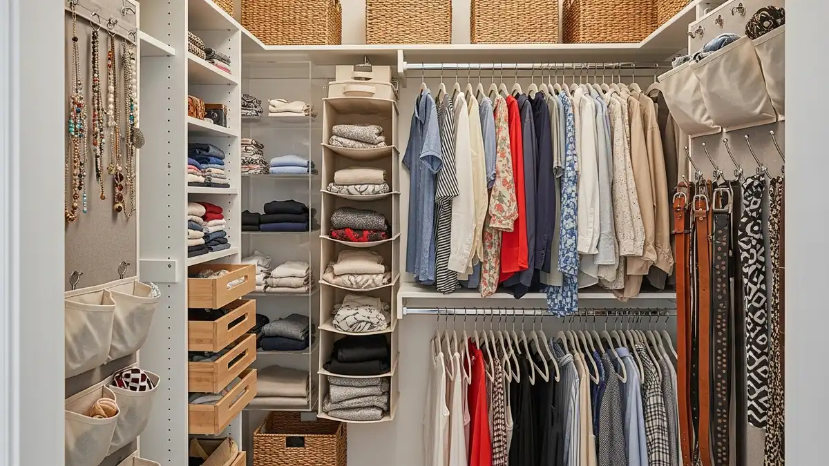 Small closet transformed with DIY organization ideas for maximum storage