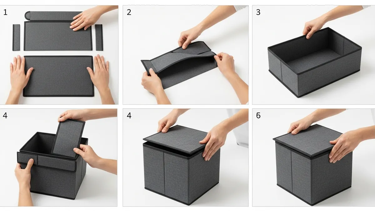 How to fold and assemble collapsible storage boxes demonstration