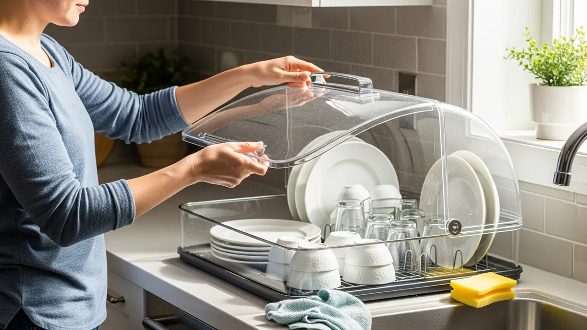 Proper maintenance and cleaning of covered dish rack with removable lid
