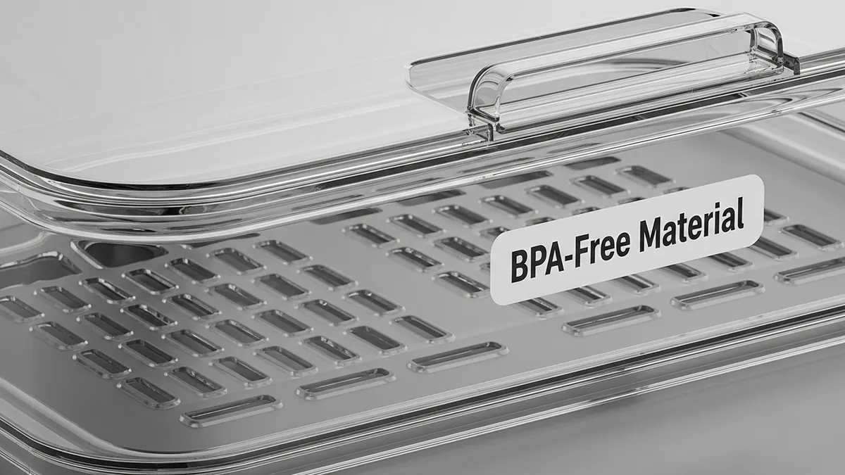 Key features of covered plastic dish racks including ventilation and BPA-free materials