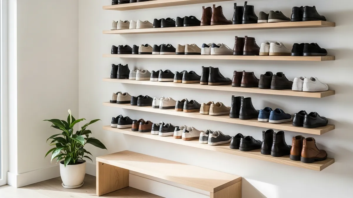 Floating shoe shelves DIY storage ideas for small spaces