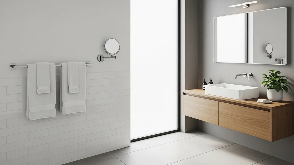 Modern bathroom towel rack stainless steel wall mounted design