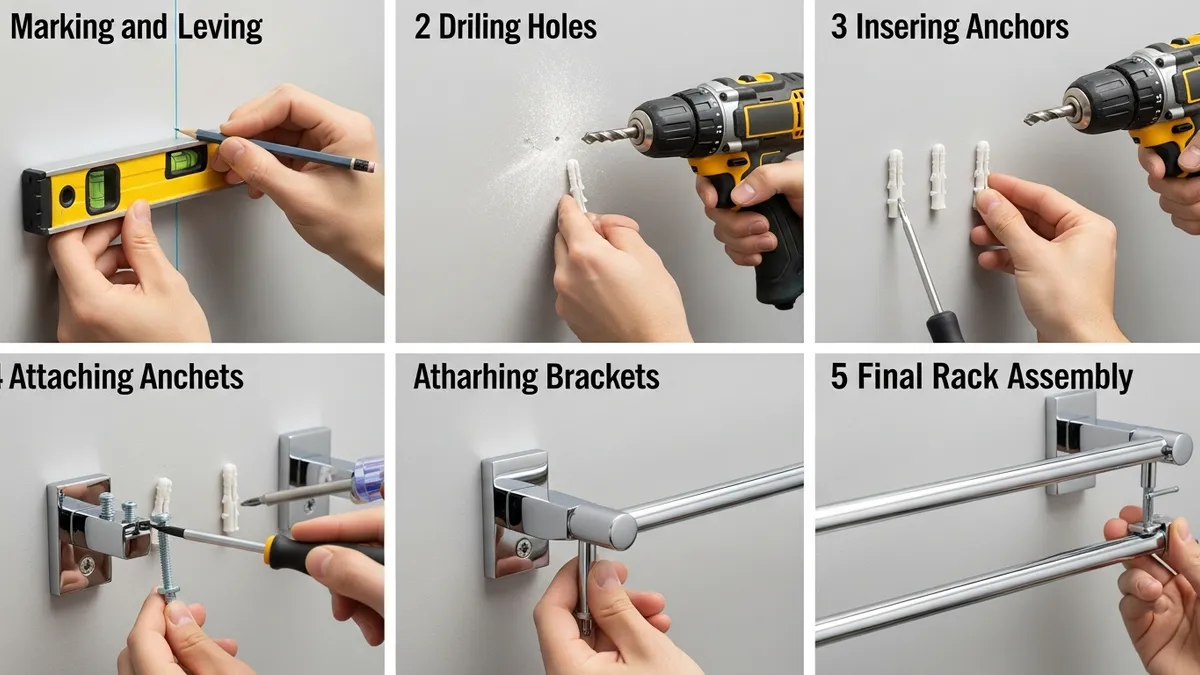 Bathroom towel rack installation guide step by step process