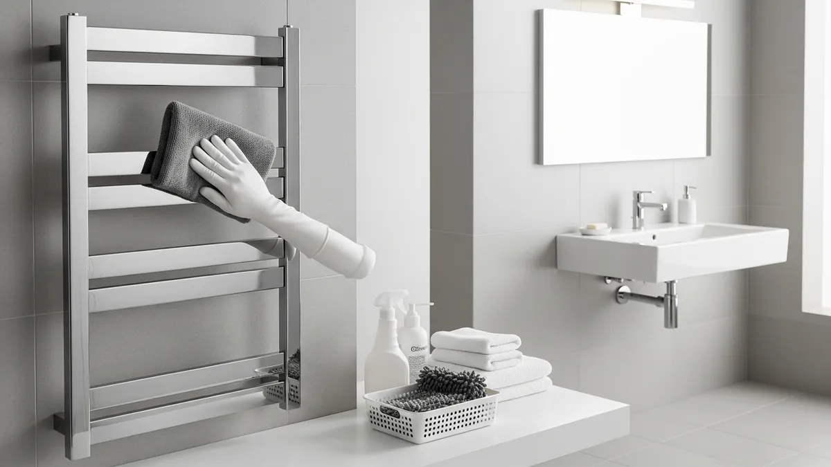 Bathroom towel rack maintenance and cleaning tips demonstration