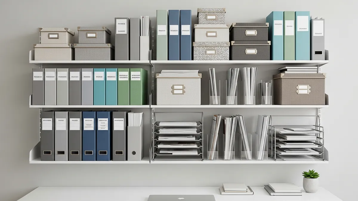 Home office filing system with organized document storage solutions