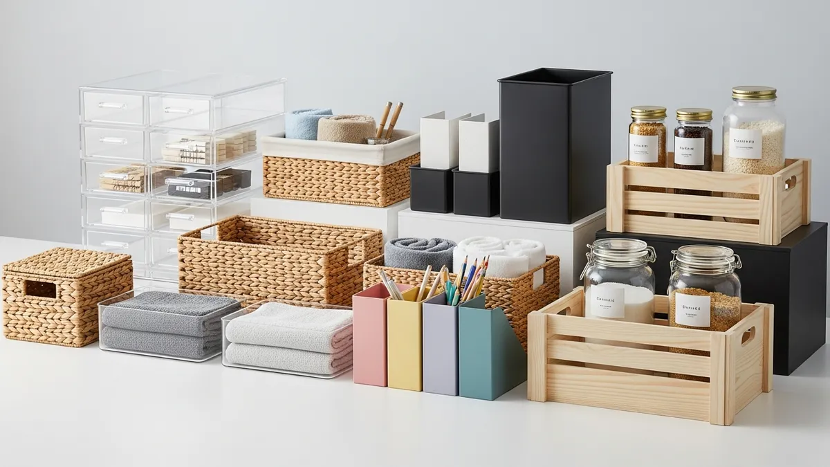Home organization storage containers and minimalist storage solutions