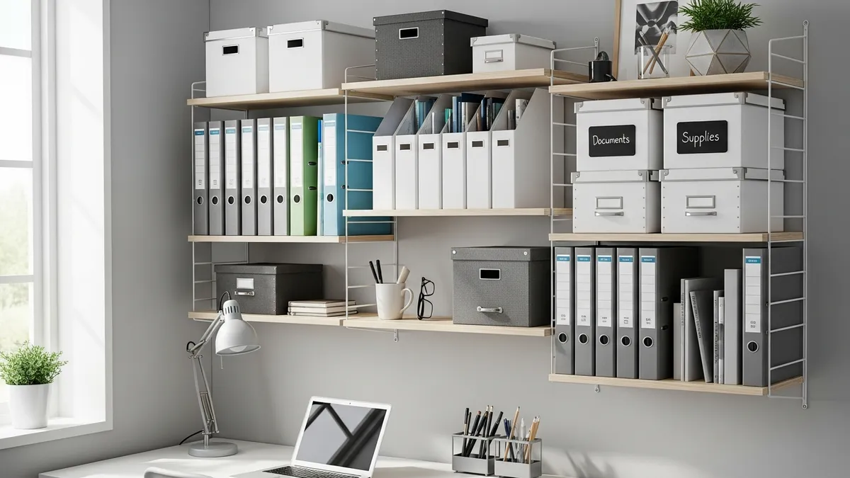 home office filing system and wall storage organization ideas