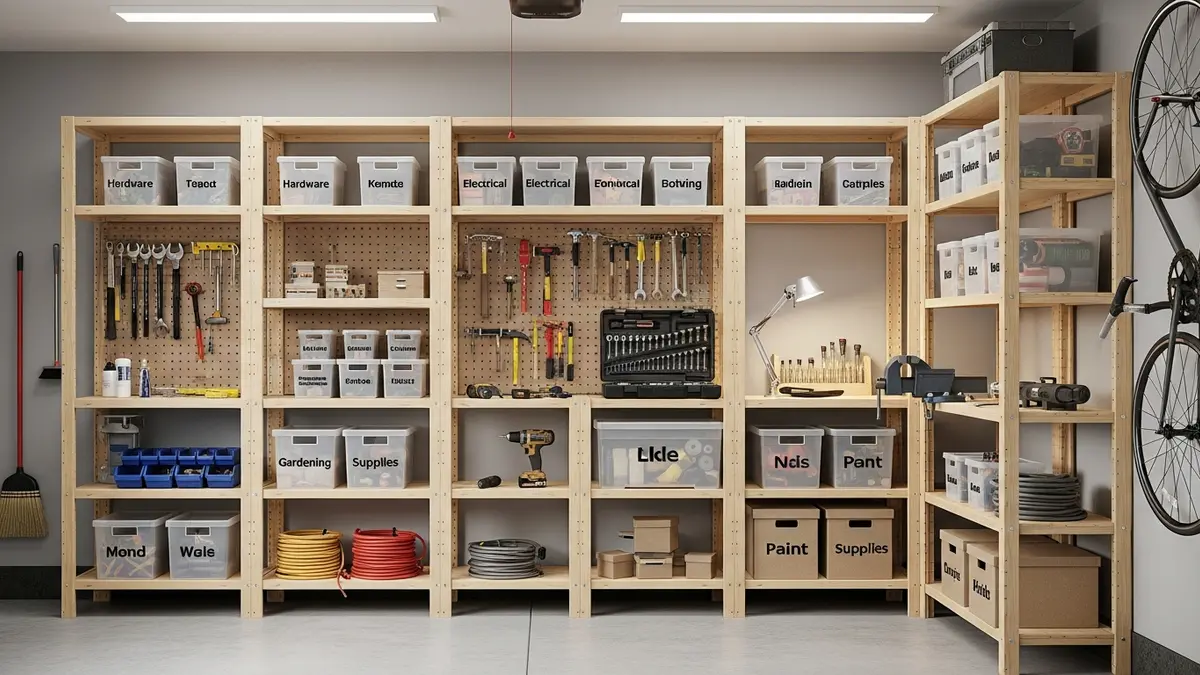 IKEA IVAR shelving system for garage storage organization