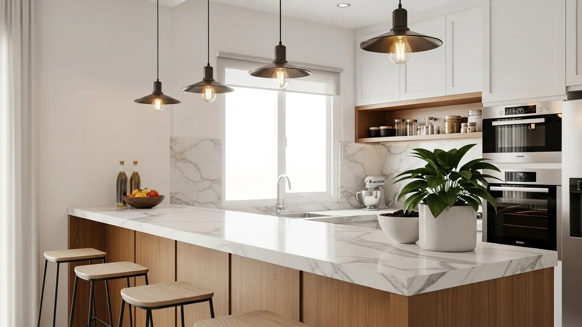 Modern minimalist kitchen bar counter design for contemporary homes 2026