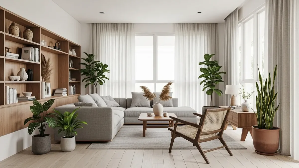 Modern minimalist home interior with clean and functional room layout